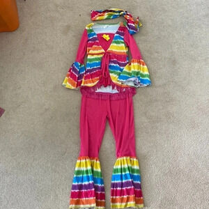 Flower power hippie costume size 8 to 10